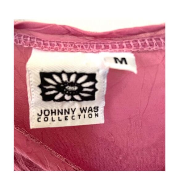 Johnny Was Collection pink rayon embroidered blouse - Picture 9 of 12